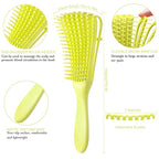 2 Pieces Detangling Brush for Afro America/African Hair Textured 3a to 4c Kinky Wavy/Curly/Coily/Wet/Dry/Oil/Thick/Long Hair, Knots Detangler Easy to Clean (Lemon Green, Black)