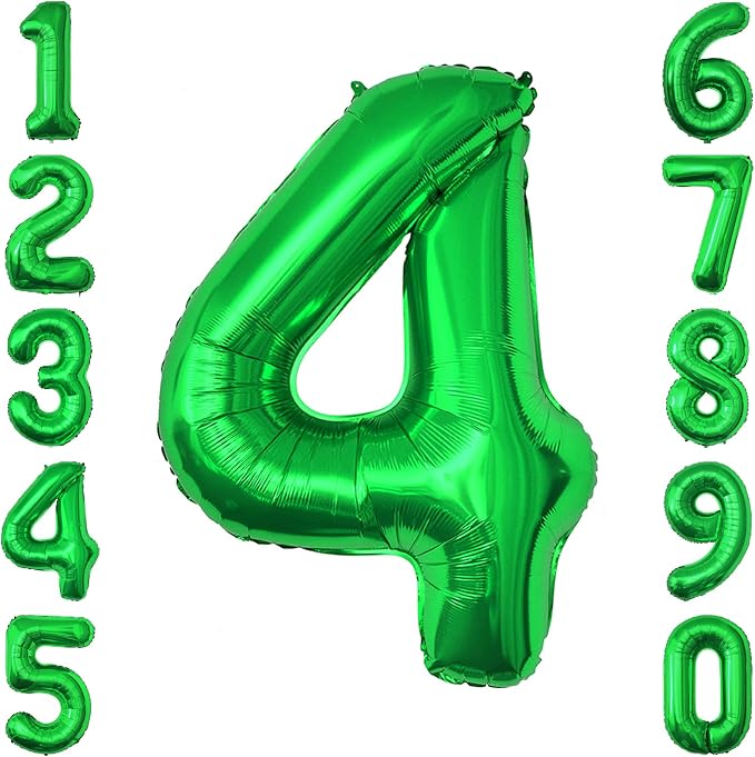 Green Number 4 Balloon 40 Inch, Foil Numeral Radiant Green 4th Milestone | by Unknown
