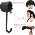 Bonnet Hooded Hair Dryer Attachment, Larger Adjustable Deep Conditioning Cap for Fast Hair Drying with Elastic Band for Fixing Free, Hair Curling Nursing Oil Treat-Ment SPA Steamer Cap