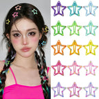 Star Hair Clips Multiple Colors Snap Hair Barrettes Non Slip Star Hair Accessories Metal Hair Clips for Girls Women -15 PCS 1.18"