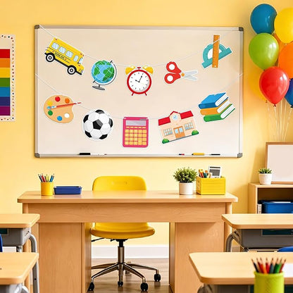 Hooqict Back to School Banner Decorations Welcome Back Party Banner - Image 6