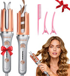 KIMUSE Automatic Rotating Curling Iron, 1.25 Inch - 4 Temp, Fast Heating, 2-Way Rotation, Anti-Scald & Tangle-Free, 30Min Auto Shut-Off, Dual Voltage for Travel, for All Hair Types & Beginners