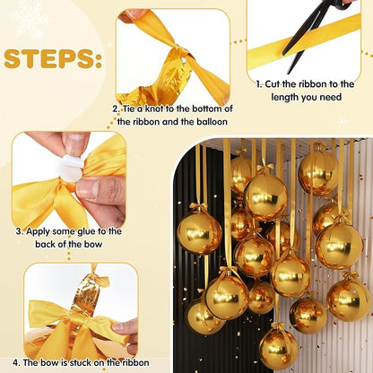 Jenaai 30 Set Round Foil Balloons Bulk 22 Inch 4d Metallic Giant Balloons Set - Image 2