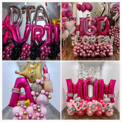 Hot Pink Letter S Balloons, S Letter Balloon 40 Inch Foil S Balloon | Hot Pink - Image 6