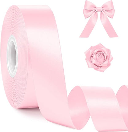 1In 30Yards Pink Satin Ribbon for Flower Bouquet Baby Shower Mother's Day | by Fullive