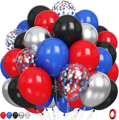 Red Blue Silver Balloons by Paeyeq