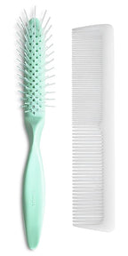 Stanley Home Products Essentials Style Glider Hairbrush & Comb Set - For All Hair Types - Wet or Dry Hair