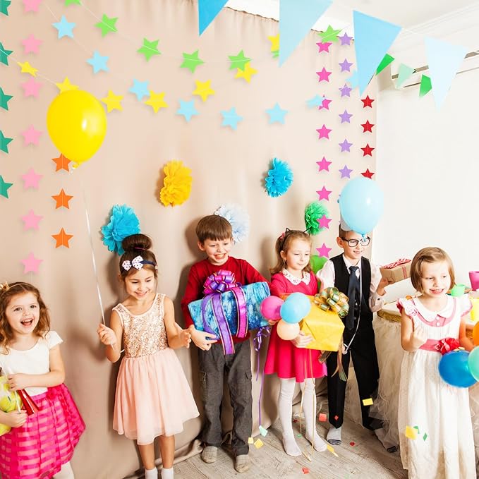 Patelai Glitter Star Garland Banner 2026 Party Decor 130 Feet Star Hanging - Image 5