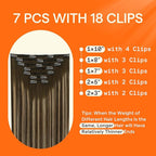 Full Shine Hair Extensions Clip ins Balayage Medium Brown to Honey Blonde Clip on Hair Extensions for Wedding for Women 22 Inch 7 Pcs 120 G