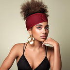 Haysandy Hairband, 4 Pieces Mesh Hair Wrap for Black Women - Adjustable Size Face Wash Makeup Hair Accessories Headbands (Black, Wine Red, Royal Blue, Dark Purple)