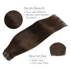WENNALIFE Clip in Hair Extensions Real Human Hair, 20 Inch 120g 7pcs Chocolate Brown Hair Extensions Clip in Human Hair Remy Clip in Hair Extensions Real Human Hair Double Weft
