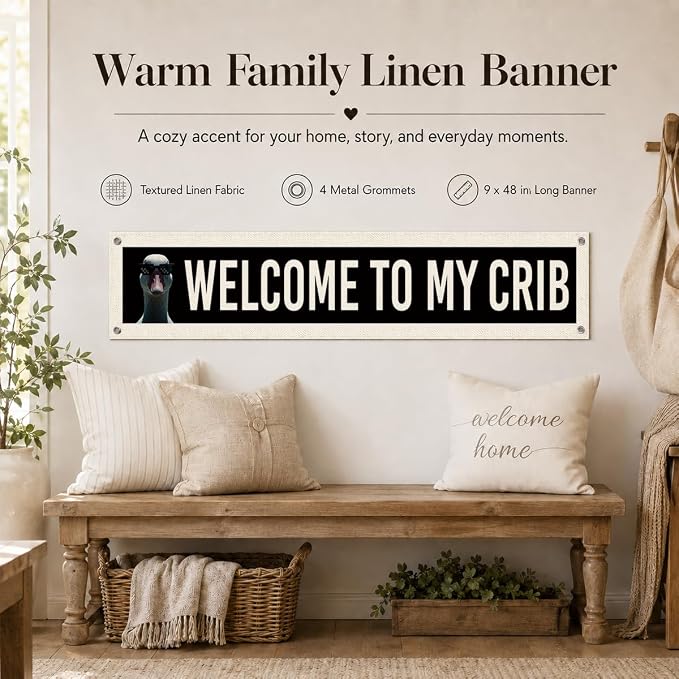 Welcome Banner Funny Home Decor Sign, Modern Hanging Decoration - Image 3