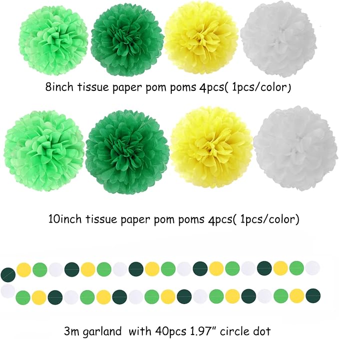 Yellow Green White Party Decorations - Image 3