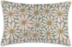 Boho Daisy Flowers Floral Groovy Retro Satin Pillow Case Queen Size,Soft Pillowcases for Hair and Skin Similar to Silk,Pillowcases with Hidden Zipper Bedding Accessories,20X30 Inches,1 Pack