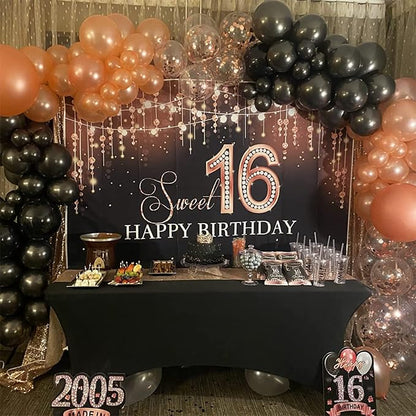 Metallic Rose Gold & Black Pearl Balloons - Image 6