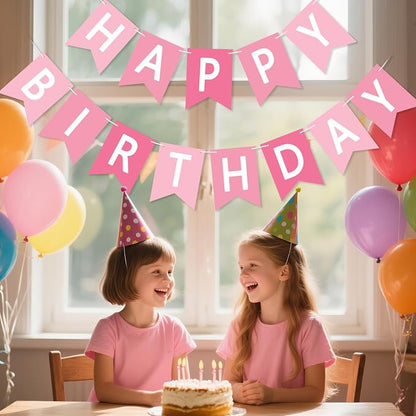 Happy Birthday Banner Sign, Birthday Garland Wall Door Hanging Banners Flag - Image 6