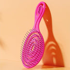 Ninabella Spiral Hairbrush - Detangle Hair Brush - For Brushing Wet or Blow Dry Hair - Detangler Vent Brush - Neon Pink