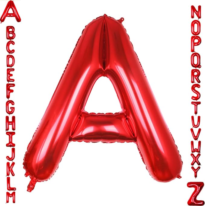 AULE 40 Inch Red A Balloon Letter Foil A-Z Birthday Big Alphabet | Birthday by AULE