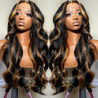 32 Inch Ombre Lace Front Wigs Human Hair Pre Plucked Colored 1B/30 Highlight Lace Front Wig 9X6 Body Wave Lace Front Wigs Human Hair Honey Balayage Wigs Human Hair Wig for Women