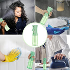Spray Bottle for Hair (6.8OZ /200ML) Continuous Ultra Fine Mist Sprayer for Hair, Salons, Barber, Plants, Skin Care, Cleaning 2 Pack CLEAR GREEN