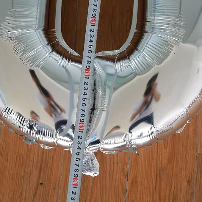 Silver 40 Number Balloons Big Giant Jumbo Large Number 40 Foil Mylar Balloons - Image 5