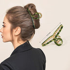 Big Hair Claw Clip Metal Claw Clips for Women Strong Hold Claw for Heavy Hair Green Acetate Claw Clips for Girls 4.5" Jaw Clamp Large Hair Accessories for Long Thick Hair (New Green)