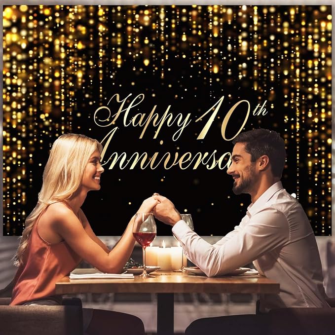 Happy 10th Anniversary Backdrop - Image 3
