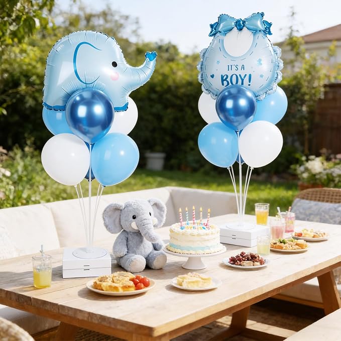 Elephant Baby Shower Decorations Party Balloons Stand Kit 2 Sets - Image 4
