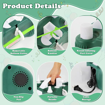 AXHJ Electric Balloon Pump, Portable Electric Air Balloon Pump Dual Nozzle Air - Image 2