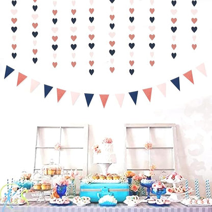 Navy-Blue Pink Rose-Gold Mothers-Day Garland - 52Ft Gender Reveal Party - Image 5