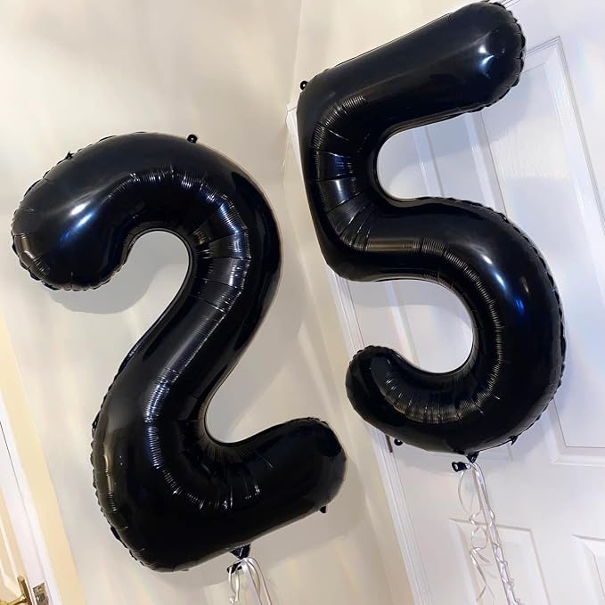 40 Inch Black 25 Number Balloons Giant Jumbo Huge 25 or 52 Foil Mylar Helium - Image 5