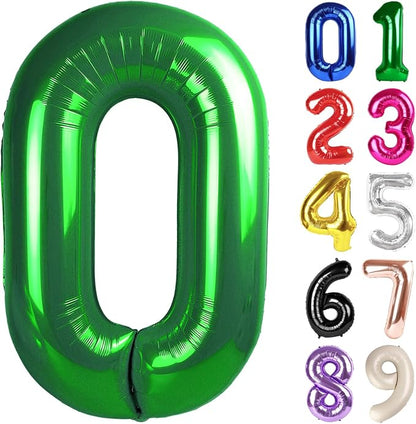 0 Balloon - Green Birthday Number Balloons, 40 Inch Decorations Men Women | by ALPHADELTAPI