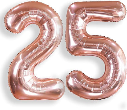 AULE 40 Inch Rose Gold 25 Balloon Number Foil 0-9 Birthday Big Numbers | by AULE
