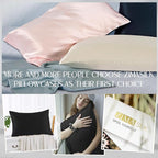 ZIMASILK 100% Pure Mulberry Silk Pillowcase 2 Pack, Soft and Smooth,Both Sides Premium Grade 6A Silk,600 Thread Count,with Hidden Zipper (Queen 20''x30'',Black)