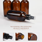 ULG Amber Glass Spray Bottles 4oz Brown Glass Bottle Fine Mist Sprayers Empty Spray Atomizer Including Waterproof DIY Labels 16 Piece