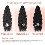 Ponytail Extension, 18 Inch Claw Clip Ponytail Extensions Curly Wavy Ponytail Hair Extension Jaw Clip on Pony Tails Hairpiece for Women Fluffy Natural Synthetic for Daily Use (Light Black)