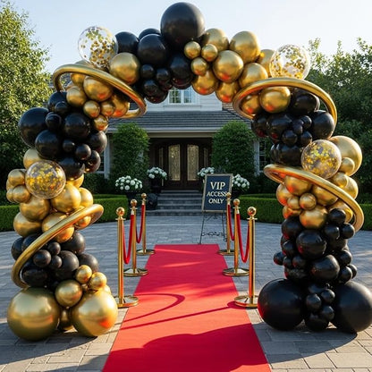 Black and Gold Balloon Arch Kit - Image 8