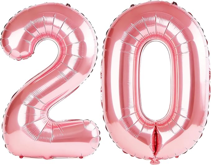 40 Inch Number 20 Balloons for 20th Birthday Party Decorations, 0-100 Jewelry by FOBELEC