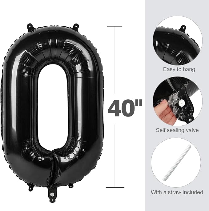 Number Balloons 9 Balloon Black - Image 5