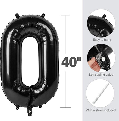 Number Balloons 9 Balloon Black - Image 5