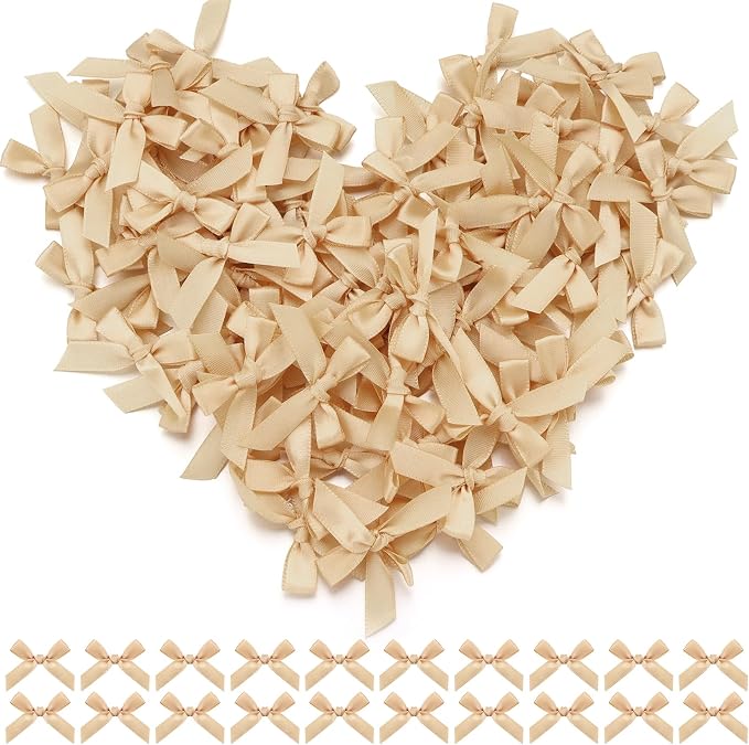 Gold Mini Bows 1.57" 100PCS Small Satin Ribbon Bows by Loomeshribbonforcrafts%EF%BC%81
