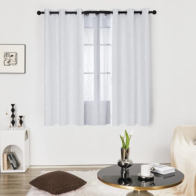 Deconovo Living Room Curtains 45 Inches Long, Thermal Insulated, Room Darkening - Image 2