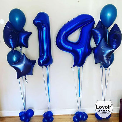 Navy Blue 14 Number Balloons, 40 Inch Giant Number 14 Balloons Foil Mylar - Image 5