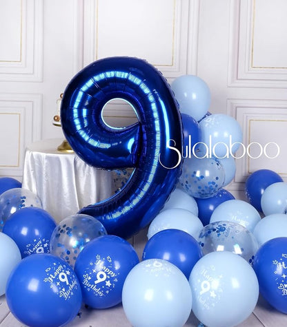40 Inch Navy Blue Big Number 9 Balloon 0-9 Large Helium | Royal Blue 9th Foil - Image 5