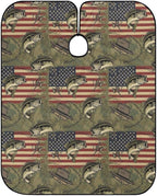 Extra Long Hair Styling Cape, Professional Hair Cutting Apron Hunting Camo Bass Fishing Camouflage American Flag Shampoo Cutting Household Capes Wrap for Hair Cutting Styling