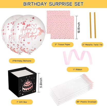 UQM Birthday Money Box for Cash Gift Pull, Funny Pull Money Balloon Box | Happy - Image 7
