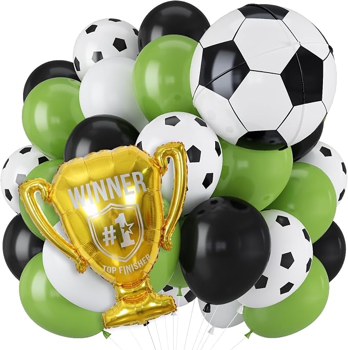 Green and Black Soccer Balloons by Govpy