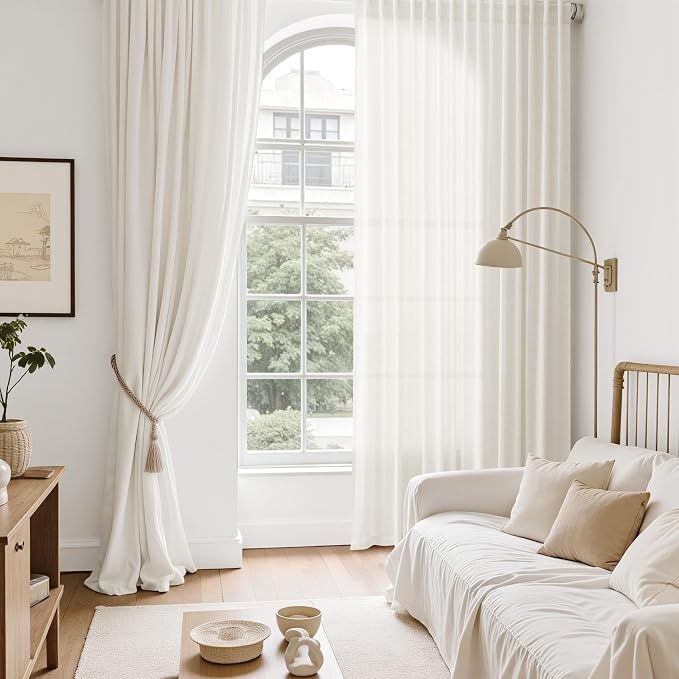 Neutral Linen Curtains 120 Inches Long - Image 6