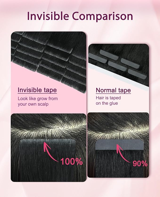 Pinkpearl Invisible Tape in Hair Extensions Human Hair, 20pcs 20inch 55g #8T60 Balayage Ash Brown to Platinum Blonde Injection Tape in Extensions Real Remy Seamless Human Hair Injected