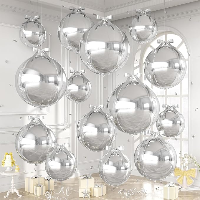 Silver Round Foil Balloons by Dagelar